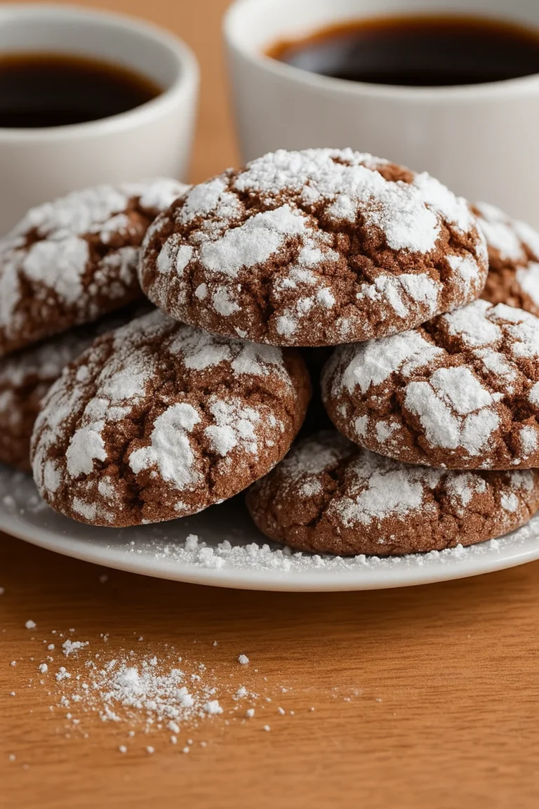 Easy Mocha Chocolate Crinkle Cookies