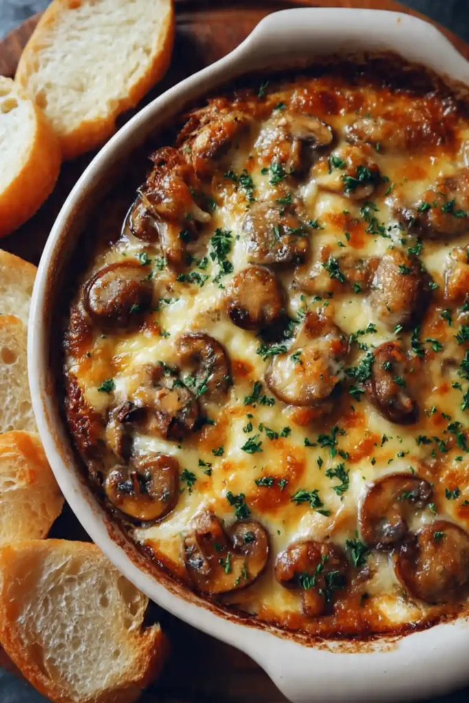 Baked Cheesy Mushrooms Casserole
