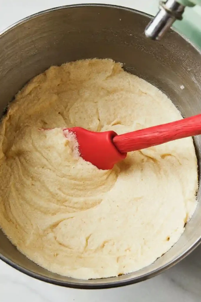 Homemade Caramel Cake mixing