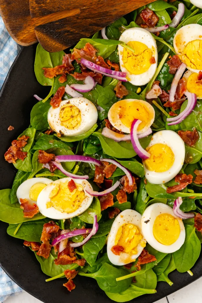 Spinach Salad with Warm Bacon Dressing