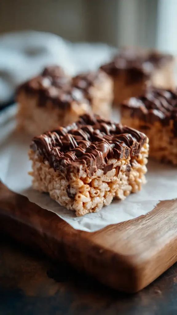 Peanut Butter and Chocolate Rice Krispie Treats