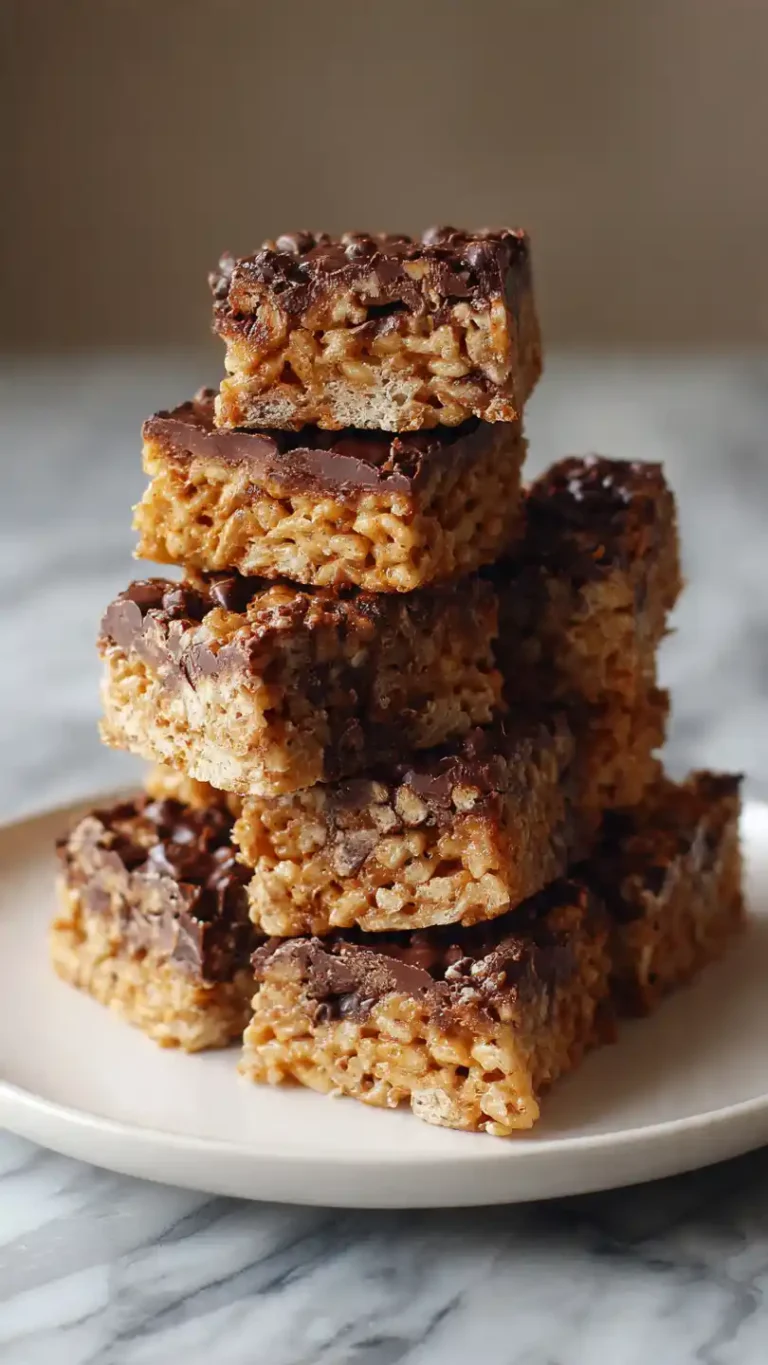 Peanut Butter and Chocolate Rice Krispie Treats