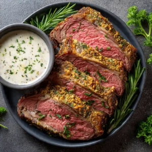 Garlic Herb Prime Rib with Au Jus