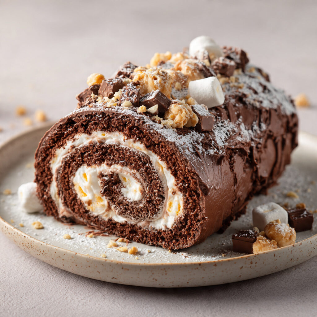 Easter Rocky Road Roulade