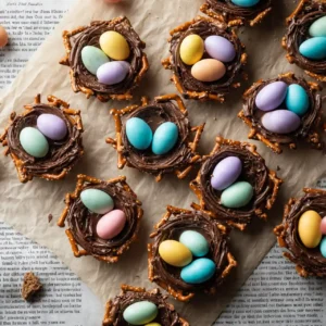 Chocolate Pretzel Nests (Easy No-Bake Easter Treat)