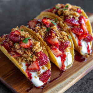 Strawberry Crunch Cheesecake Tacos
